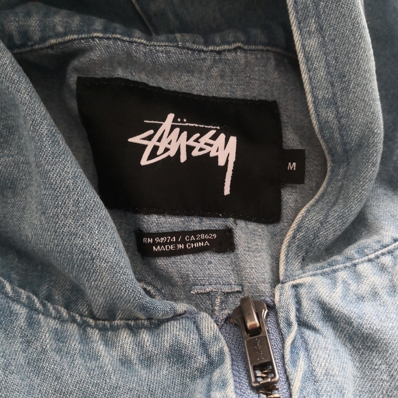 Authentic Stussy Denim Hoodie Anorak Jacket - Picture 10 of 13